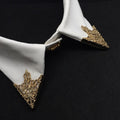 Pair of Retro Hollow Pattern Shirt Collar Antique Look Brooches