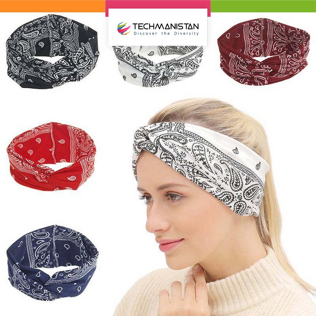 Pack of 6 - Printed Headband/Bandana, Bandana for Girls, Bandana for Men Head, Bandana for Boys