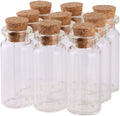 Pack of 4 - Mini Glass Bottles with Cork Stopper
