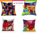 Pack of 10 Random Design/Pattern - Multicolor Geometric Design Cushion Covers Without Filling