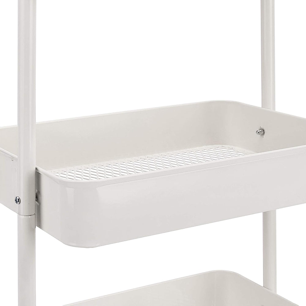 3-Tier Wheeled Mesh Base Rolling Kitchen Trolley Cart