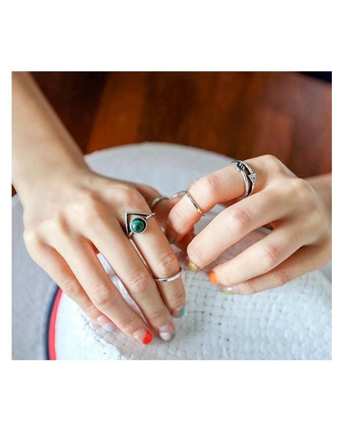Set of 5 Ethnic Turkish Rings