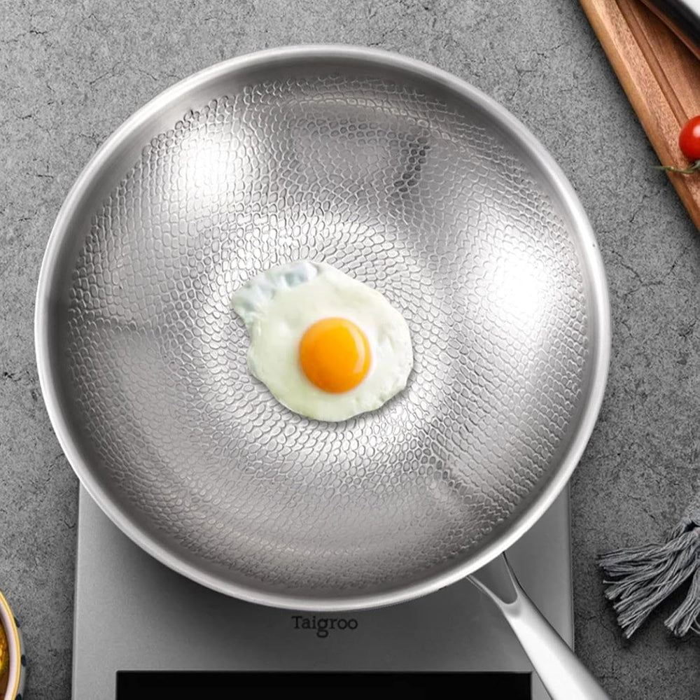 Titanium Wok Frying Pan – Non-Coating Non-Stick Hammered Design