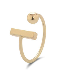 Gold Bar with Ball Ring
