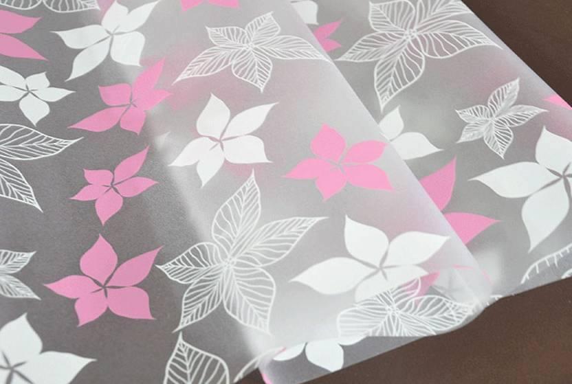 Flower Design Self-Adhesive Privacy Glass/Window Film - 45x200 cm