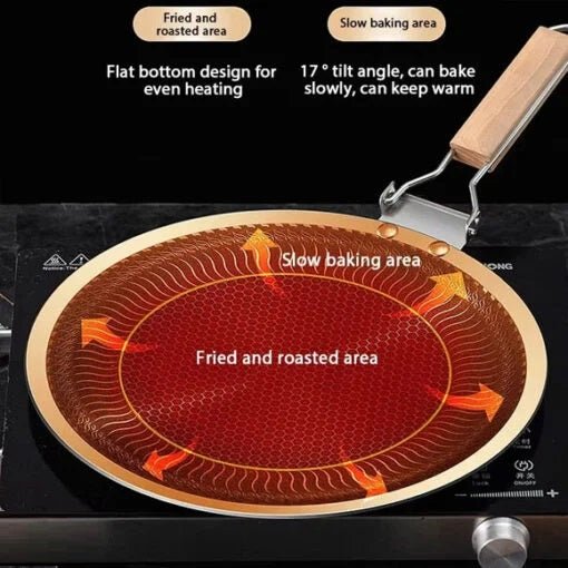 Foldable Handle Honeycomb Laser Coated Tawa – Non-Stick | 34cm, 36cm, 38cm | Pakistan
