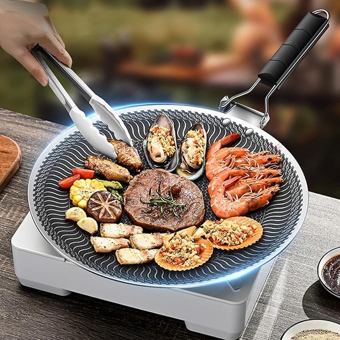 Foldable Handle Honeycomb Laser Coated Tawa – Non-Stick | 34cm, 36cm, 38cm | Pakistan