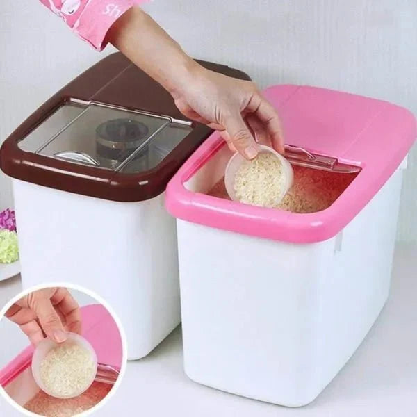 Food Storage Rice & Aata Container Box With Cup - 10Kg Capacity