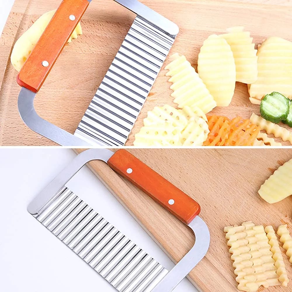 French Fries Cutter Stainless Steel Crinkle Cutter