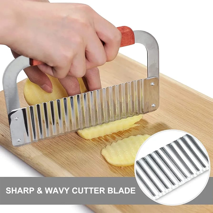 French Fries Cutter Stainless Steel Crinkle Cutter