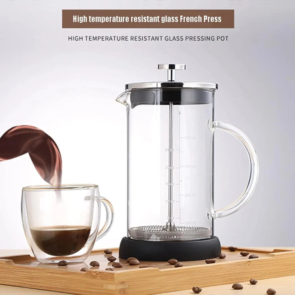 French Press Glass Coffee Maker - 1 Liter