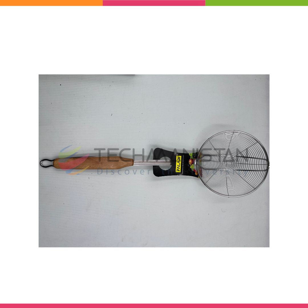 Frying Oil Strainer Spoon With Wooden Handle