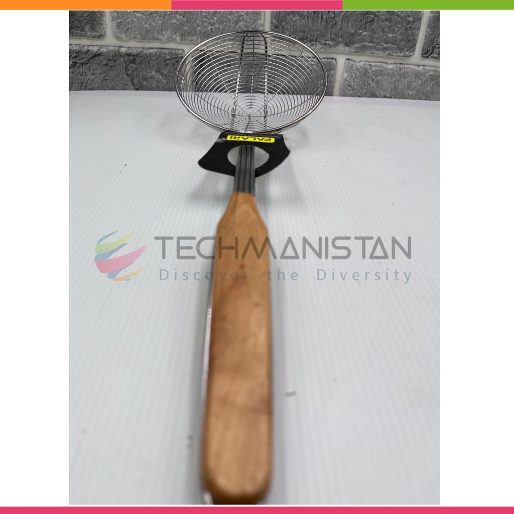 Frying Oil Strainer Spoon With Wooden Handle