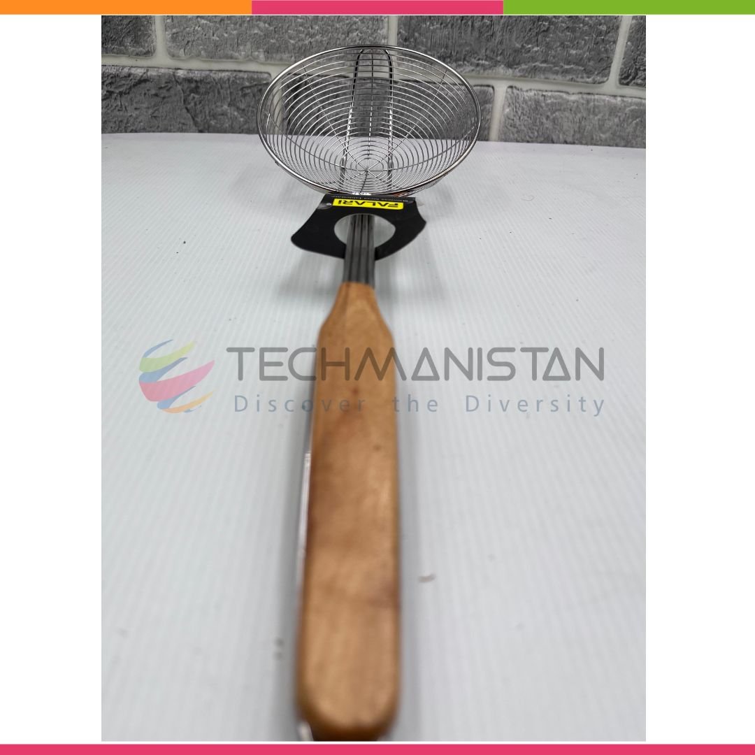 Frying Oil Strainer Spoon With Wooden Handle