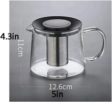 Glass Teapot with Infuser & Silicon Lid, Glass Kettle