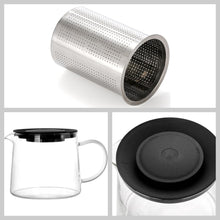 Glass Teapot with Infuser & Silicon Lid, Glass Kettle