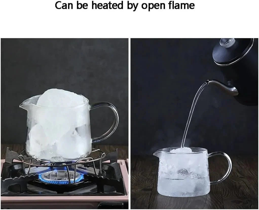 Glass Teapot with Infuser & Silicon Lid, Glass Kettle