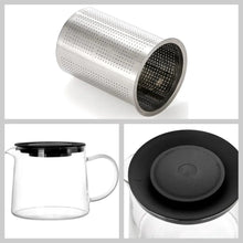 Glass Teapot with Infuser & Silicon Lid, Glass Kettle