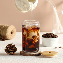 Glass Tumbler with Bamboo Lids and Glass Straw