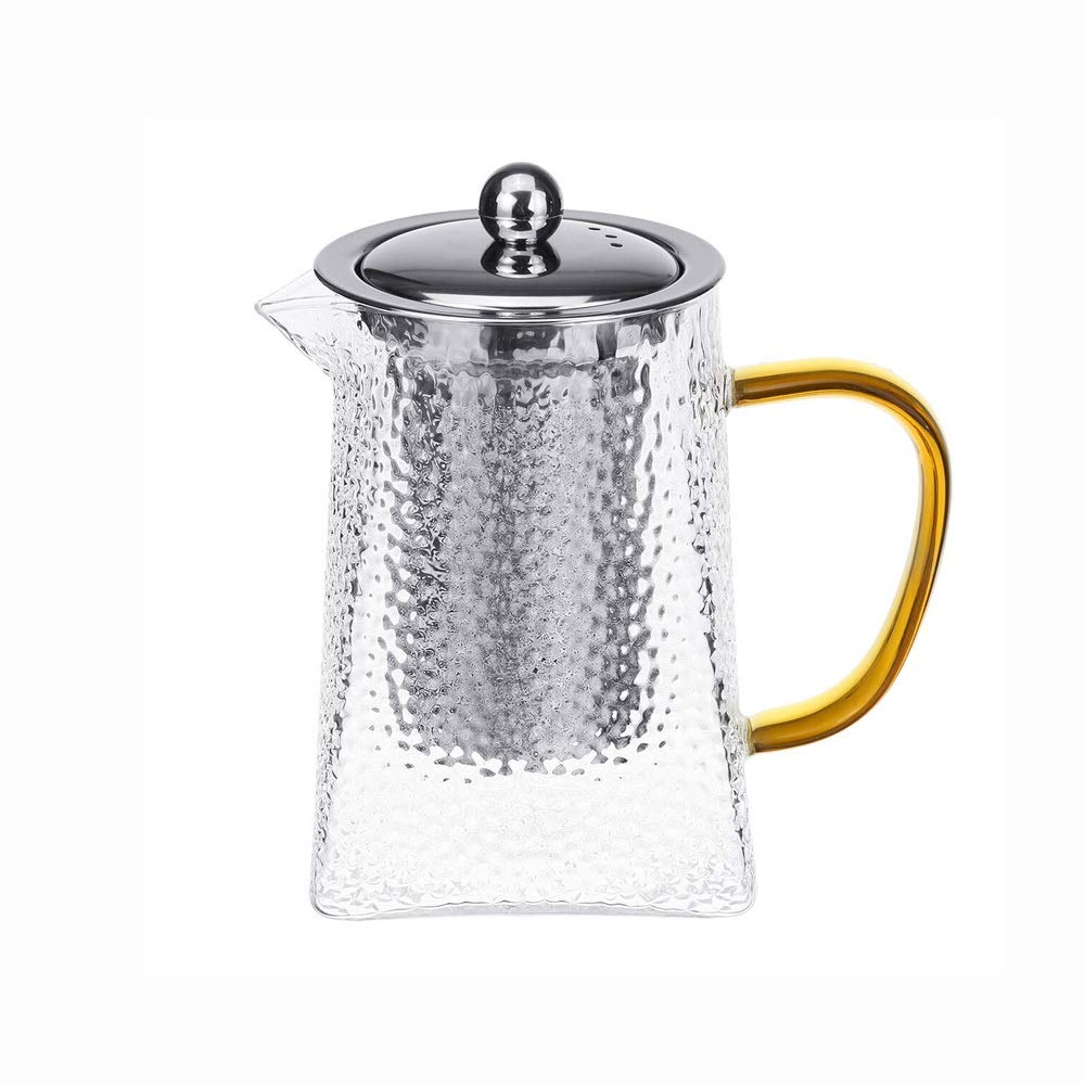 Hammered Glass Teapot with Stainless Steel Infuser