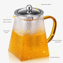 Hammered Glass Teapot with Stainless Steel Infuser