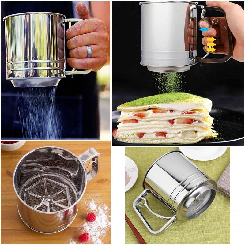 Handheld Stainless Steel Cup Mesh Flour Strainer - 250 gm