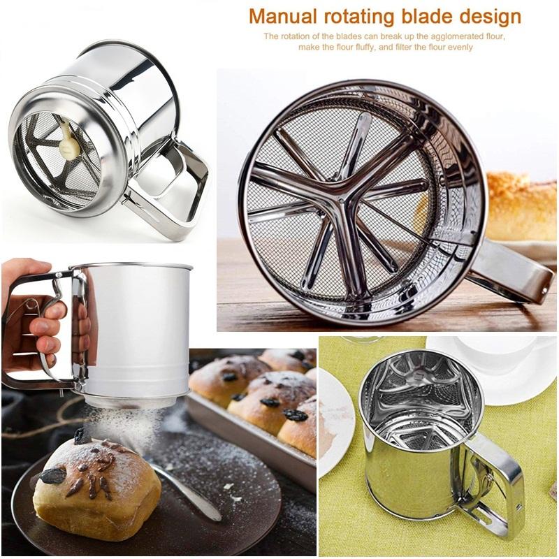 Handheld Stainless Steel Cup Mesh Flour Strainer - 250 gm