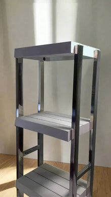 Heavy Duty Stainless Steel Rods Wooden Shelves Rack