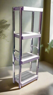 Heavy Duty Stainless Steel Rods Wooden Shelves Rack