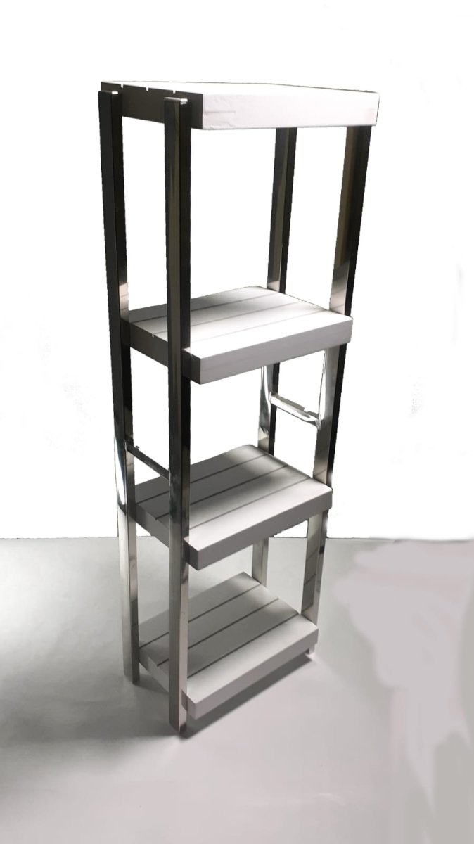 Heavy Duty Stainless Steel Rods Wooden Shelves Rack, Multipurposed Rack, Shoe Organizer, Kitchen Shelves Organizer Rack Books Shelves Rack Books Organizer, Outdoor Plant Pots Stand