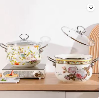6pcs High Quality American Style Ceramic Enamel Pot With Lids