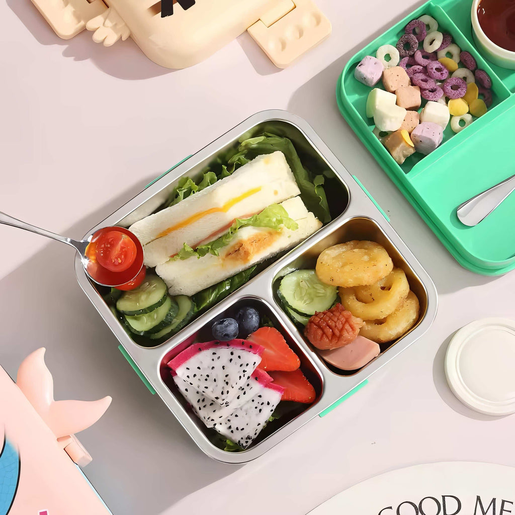 Mermaid Themed 3 Compartment Stainless Steel Bento Box