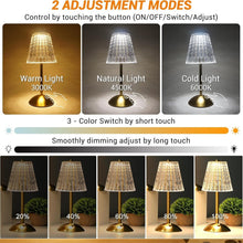 Dimmable Crystal 3 Colors LED Cordless Table Lamp