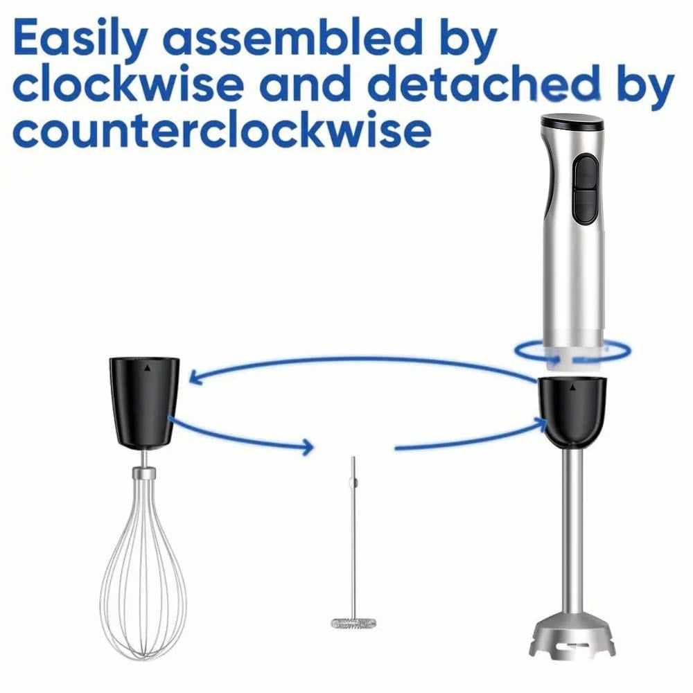 5 in 1 Multi-functional Stick Blender with Mixing Beaker, Chopper, Egg Whisk, Milk/Smoothie