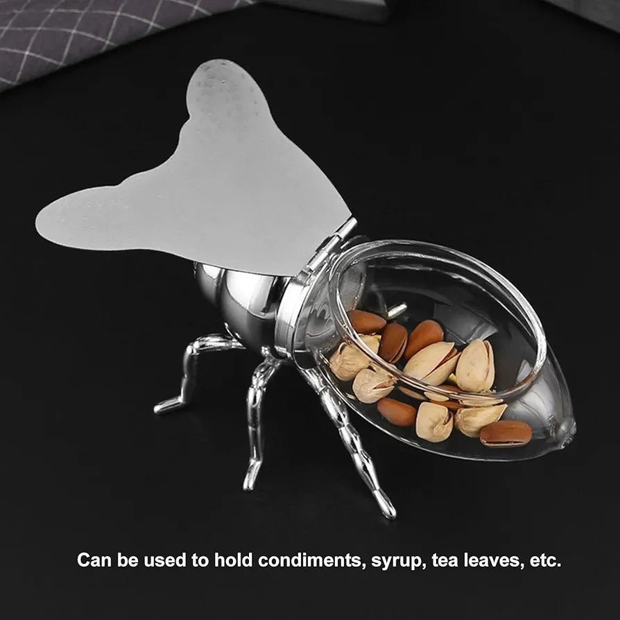 Honey Bee Shape Glass Honey Pot