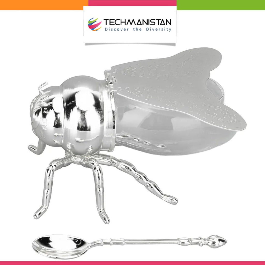 Honey Bee Shape Glass Honey Pot