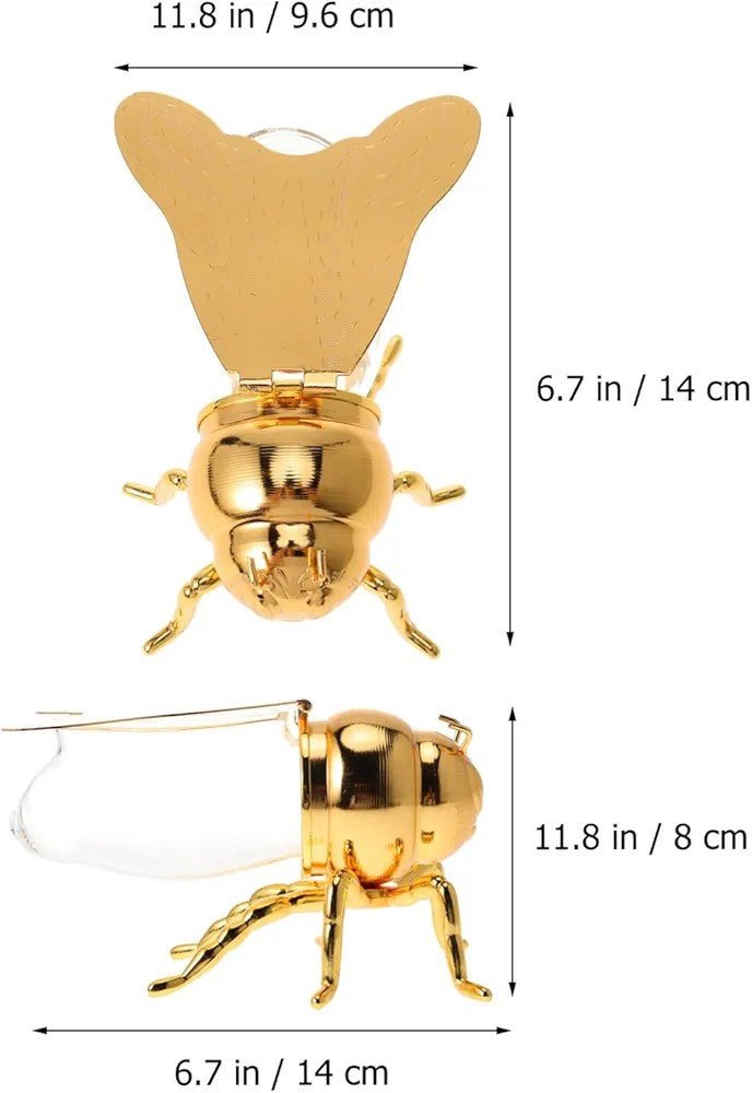 Honey Bee Shape Glass Honey Pot