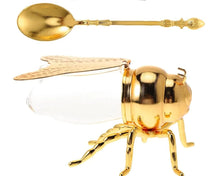 Honey Bee Shape Glass Honey Pot