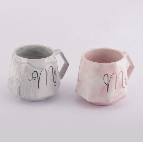 Mr. & Mrs. Marble Pattern Mug