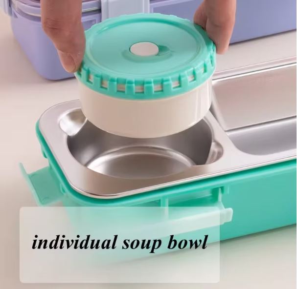 2/3 Compartment Lunch Box Stainless Steel Bento Box