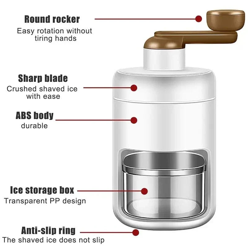 Manual Ice Crusher Machine – Ice Snow Maker & Shaved Ice Machine for Home Use