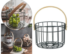 Iron Wire Egg Basket with Wooden Handle