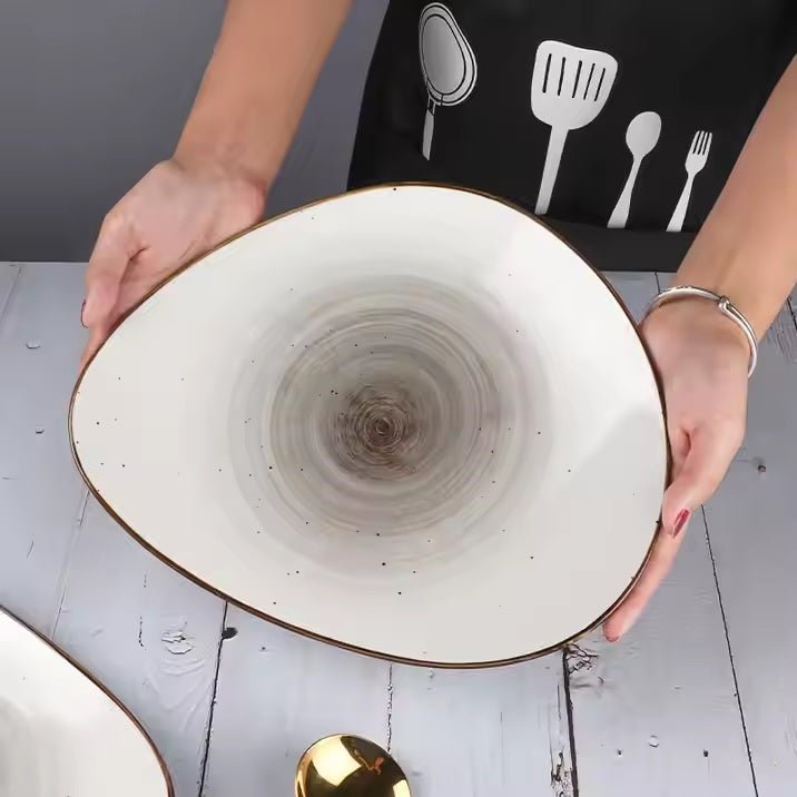 Irregular Ceramic Lunch Serving Plate