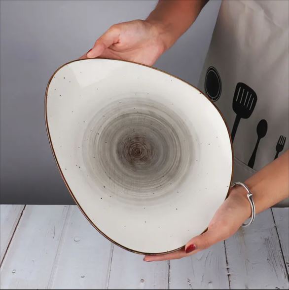Irregular Ceramic Lunch Serving Plate