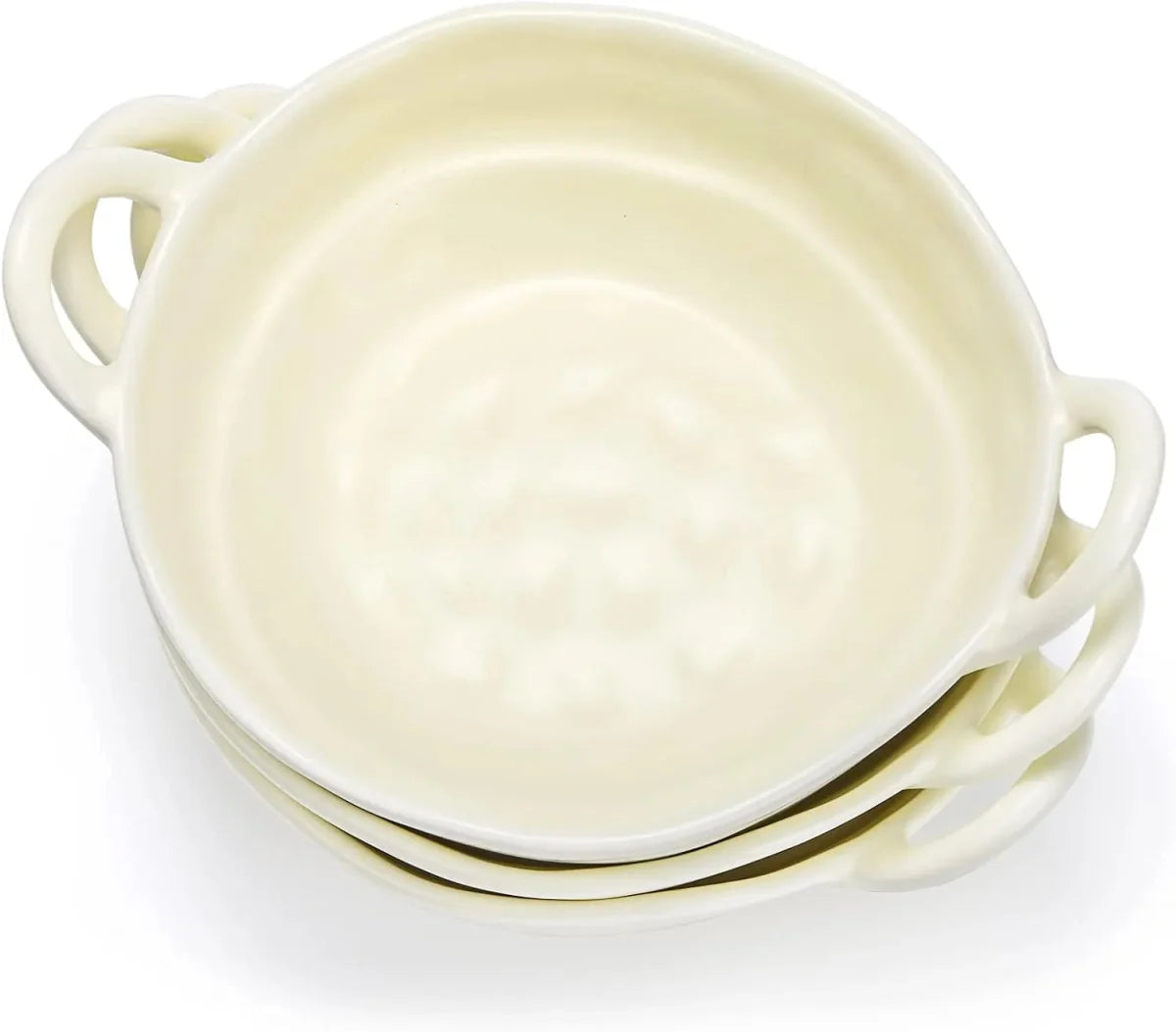 Irregular Shape Ceramic Bowl With Handles
