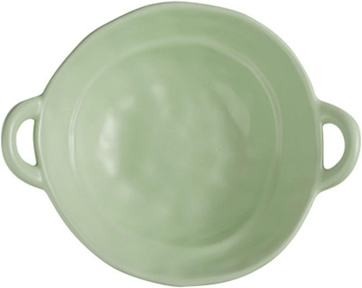 Irregular Shape Ceramic Bowl With Handles