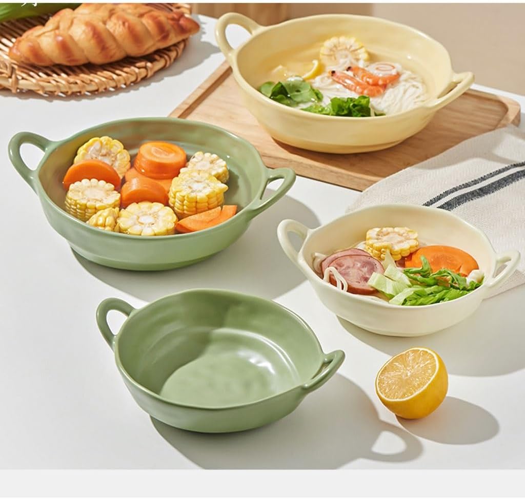 Irregular Shape Ceramic Bowl With Handles