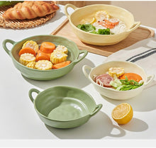 Irregular Shape Ceramic Bowl With Handles