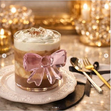 1Pc - Clear Glass Cup with Pink Bow Design