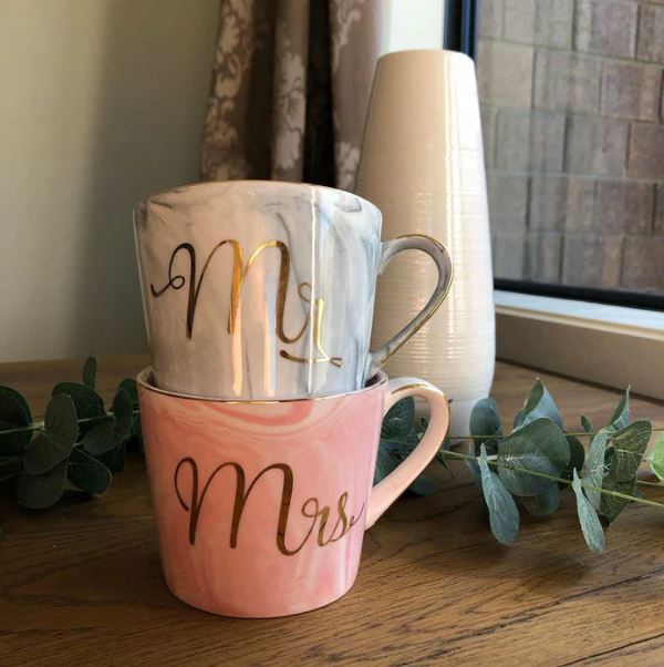 Mr. & Mrs. Marble Pattern Mug
